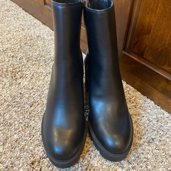 Womens Scoop Black Platform Chunky Heeled Boots Black size 11 - Picture 2 of 6